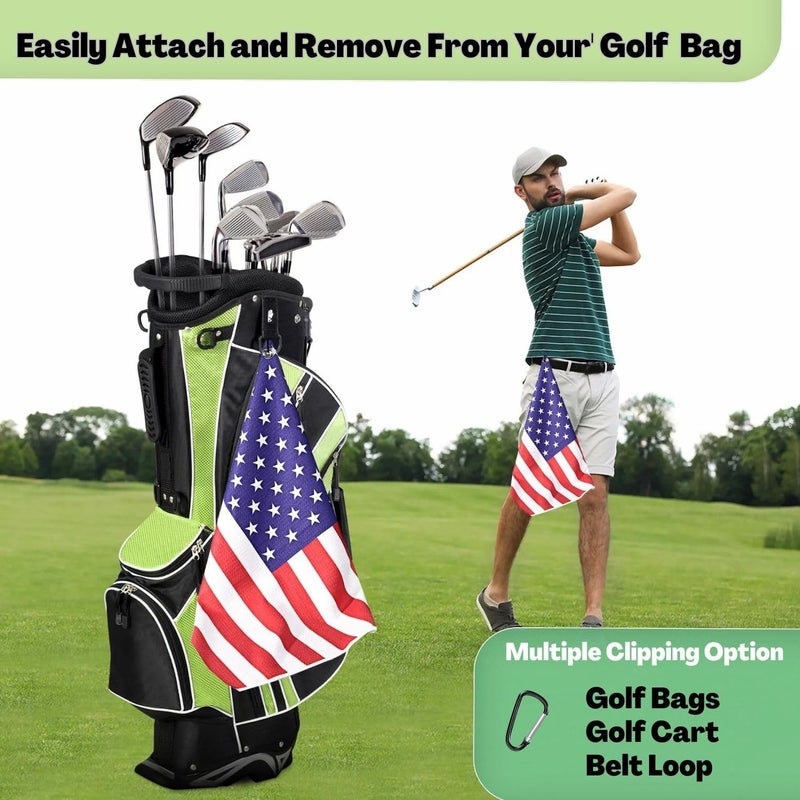 botogift Funny Golf Towel, Printed Golf Towels for Golf Bags with Clip, Golf Gift for Men Husband Boyfriend Dad, Birthday Gifts for Fan - USA Flag - Image 4